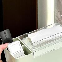 Caja de toallas de papel multifuncional a prueba de polvo, caja de almacenamiento de escritorio de plástico de diseño Simple, dispensador de servilletas impermeable para sala de estar - details 1