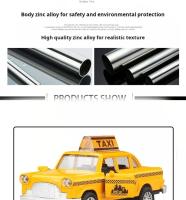 Modelo de coche de Taxi de aleación 1:36 con sonido y luz, vehículo fundido a presión, juguete para niños, juguetes educativos coleccionables de acción, regalo para niños - details 2