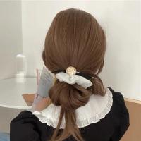 Gomas de Pelo de Seda Blancas Diseño de Lujo Coreano Agarre de Cola de Caballo - details 3