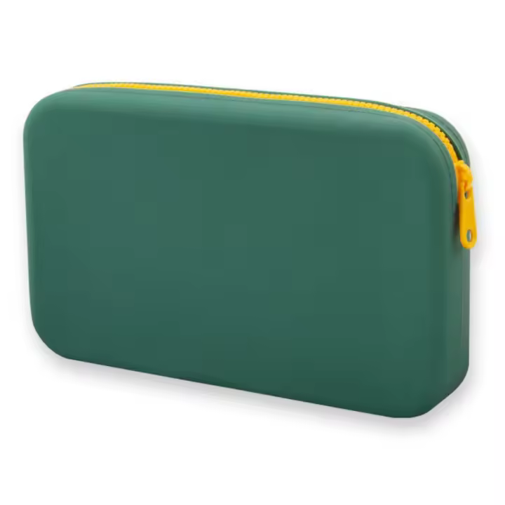 Bolsa cuadrada pequeña de gran capacidad para maquillaje, organizador de cosméticos, resistente al agua, de silicona - 1