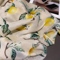 Nueva moda, suave bufanda de viscosa Floral con árbol de limón, chal bohemio elegante con flecos finos para mujer, perfecto para viajes y Hijab musulmán informal 2025 - details 8