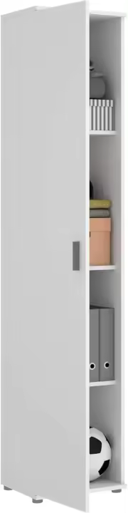 DEKIT GRUPO RIMOBEL Armario Multiusos 1 Puerta, Madera de ingeniería, Blanco, 39x190x35cm - 1