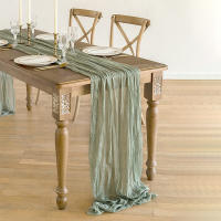 Lino Gauze Runner Decoración de Comedor Rústica para Bodas, Fiestas, Navidad 90*300CM - details 1