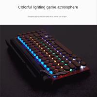 Teclado de máquina de escribir retro Teclado inalámbrico Bluetooth USB Mecánico Punk Teclas para PC de escritorio/portátil/teléfono negro - details 3