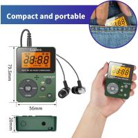 Radio FM, mini receptor de radio portátil de bolsillo con auriculares, batería recargable para caminar, trotar, gimnasio, campin - details 4