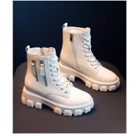 Botas de media pantorrilla para mujer con cordones y cremallera, botines deportivos de tacón grueso, estilo Chelsea, moda, otoño/invierno, nuevo estilo - details 8