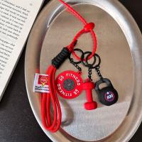 Llavero de fitness tejido a mano, mini mancuerna antipérdida, llavero para amantes del gimnasio, colgante de cuerda de nailon con placa de peso. - details 6