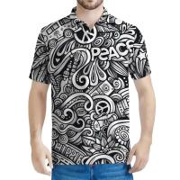 Polo con graffiti 3D para hombre, camiseta informal con solapa de manga corta con estampado de figura retro, camiseta Y2K - details 6