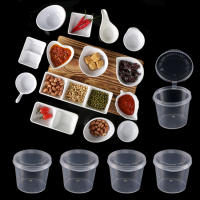 Taza de salsa desechable para llevar, contenedores de plástico transparente con tapas con bisagras, tazas de plástico reutilizables, caja de pintura de pigmento, 50 piezas - details 2