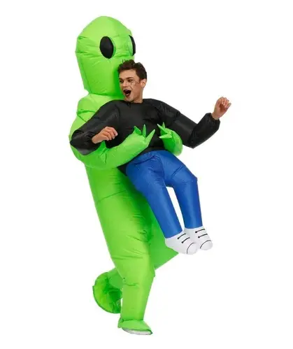 Disfraz Alien Hinchable - Divertido Disfraz de Halloween para Adultos - Ideal para Fiestas y Carnavales - Talla Única - 1