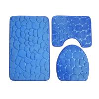 Juego de cubierta de asiento de inodoro, alfombrilla de baño, alfombra de suelo para cuarto de ducha, felpudo absorbente antideslizante, guijarros, decoración de bañera, 3 piezas - details 8