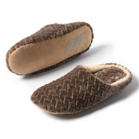 Espina de pescado gamuza interior masculino y femenino parejas hogar zapatillas de algodón térmico. - details 6