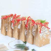 Bolsas de Regalo de Navidad de Papel Kraft 24pcs Ideal para Santa Claus, Llévate el Copo de Nieve, Bolsas de Dulces de Fiesta Navideña - details 0