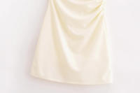 Mini vestido elegante de verano con cuello redondo y sin mangas, decoración informal plisada, vestidos cortos en la espalda para mujer - details 23