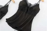 Conjunto de 2 piezas para mujer, camisón con cuello en V, ropa de dormir de seda, ropa, ropa de dormir para el hogar - details 18