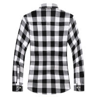 Camisa de manga larga a cuadros a rayas para hombre, camisas clásicas de oficina de un solo pecho, Camisa informal a la moda de otoño, 7XL - details 6