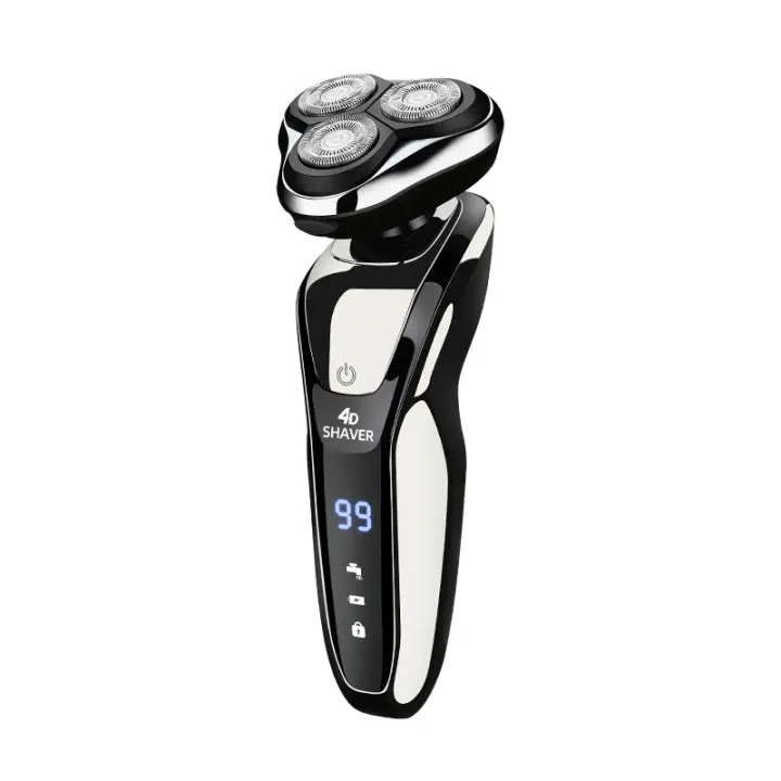 Afeitado eléctrico 4D para hombres, pantalla digital USB, cuchillo de barba para lavar, juego de maquinillas de afeitar 3 en 1 - 1