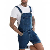 Pantalones cortos de mezclilla para hombres, overoles, mono casual de ajuste holgado - details 2