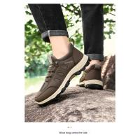 Zapatillas de deporte suaves para hombre, zapatos de senderismo transpirables para caminar al aire libre, calzado de senderismo negro ligero para hombre, zapatos de escalada - details 16