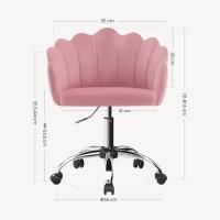 Sillón ergonómico de terciopelo con respaldo, sillón de tocador y estudio, patas de metal. - details 1
