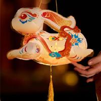 Linterna de conejo china portátil, artesanía tradicional con borlas, linternas de conejo de mano, juguetes de linterna LED de buena suerte - details 3