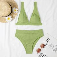 Conjunto de Bikini de Cintura Alta de V-Neck Sexy Traje de Baño de Push Up Negro para Mujeres - details 24