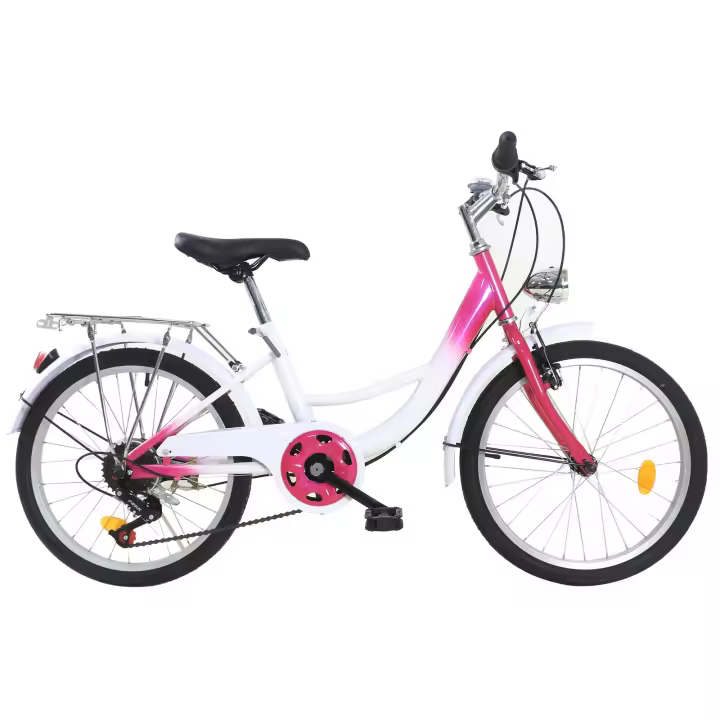 Bicicleta de ciudad para niños, bici de 6 velocidades, 20 pulgadas, color rosa, Unisex - 1