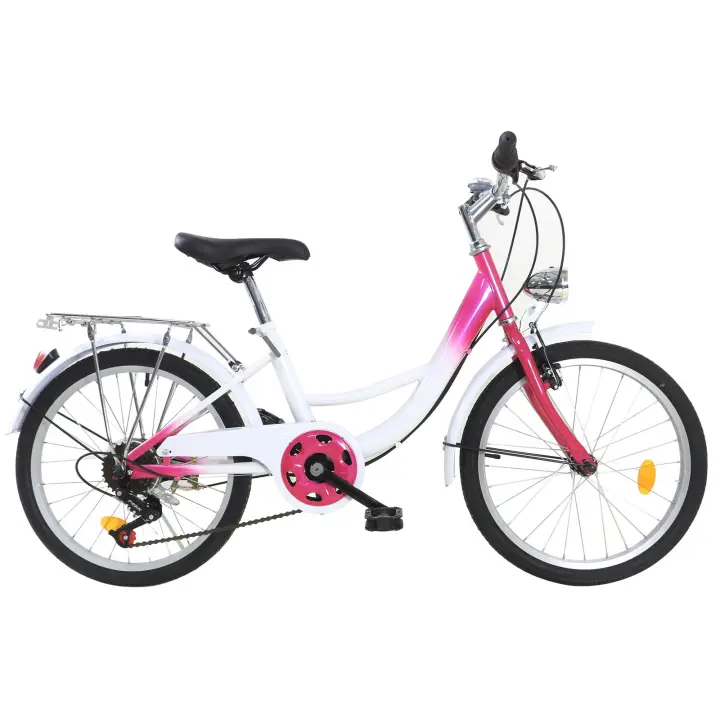 Bicicleta de ciudad para niños, bici de 6 velocidades, 20 pulgadas, color rosa, Unisex - 1