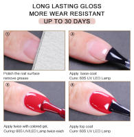 Esmalte Semipermanente para Manicura de Gel y Capa Base de intended Alta Protección UV Barniz Duradero y Resistente de Acabado - details 1