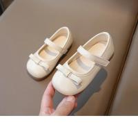Zapatos de cuero para niñas, calzado de estilo coreano con fondo suave y pajarita, planos versátiles y elegantes, novedad de otoño, 2024 - details 3