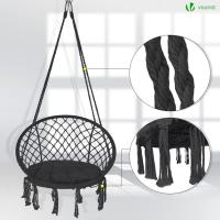 Silla Colgante Exterior con Flecos, Hamaca con Conjines y Kit de Suspensión, Ø80cm Silla Columpio para Interior y Exterior, Beiges - details 26