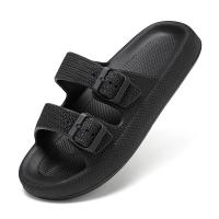 Zapatillas deslizantes ajustables Unisex de verano para hombre y mujer, zapatillas con plataforma inferior de suela gruesa, zapatillas antideslizantes de EVA - details 1