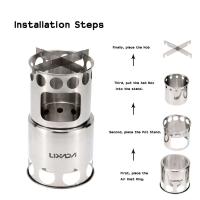 Lixada - Estufa de leña portátil de acero inoxidable para acampar al aire libre, quemador de cocina liviano para picnics - details 11