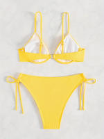 Nuevo traje de baño sexy con espalda descubierta y soporte de acero dividido de Yiyong, bikini con cordones de color sólido para mujer - details 26