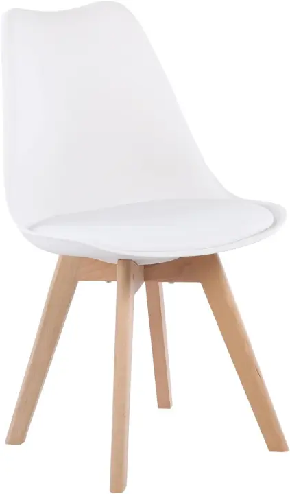 Pack de 4 Sillas Comedor Sillas de Cocina Nórdico con Asiento Tapizado y Las piernas de Madera de Haya Maciza - Azul Mentol - 1