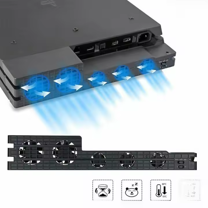 Ventilador de refrigeración para PS4 PRO, enfriador externo USB, 5 ventiladores, Control de temperatura Turbo, Compatible con consola de juegos Sony Playstation Pro - 1