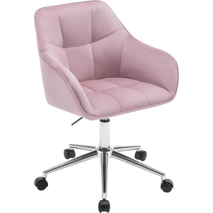 Silla de Escritorio Giratoria Taburete de Terciopelo con Resalón y Brazo Reposcador - 1