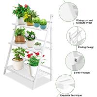 3 Niveles, Soporte Plegable para Plantas Escalera para Flores de Estantería para Plantas en Bambú Decorativo para Macetas para Jardín Terraza Balcón 70 x 40 x 96 cm - details 4