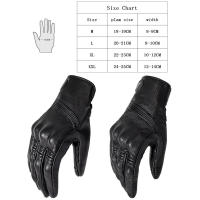 Guantes de cuero para motocicleta, protección de puño de dedo, a prueba de viento, operación táctil, usable, Moto, Invierno - details 0