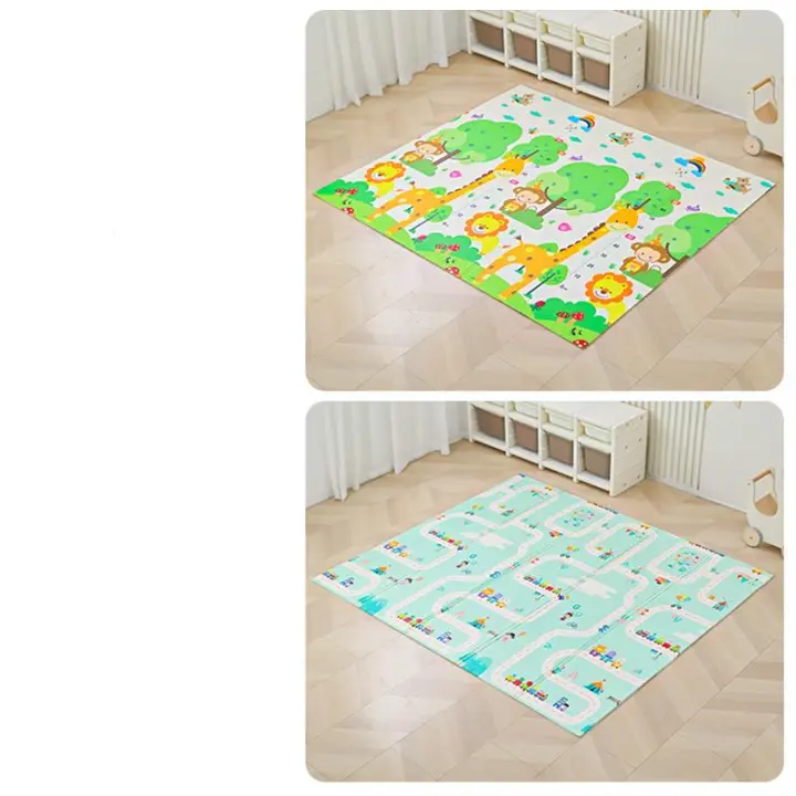 Modelos plegables engrosada bebé gateando estera, bebé gateando estera, XPE hogar de los niños, cerca de espuma estera de piso de doble cara, sano e inofensivo, la medición de altura - 1
