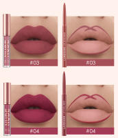 Juego de maquillaje de lápices labiales de 12 piezas, 6 líquidos mate + 6 delineadores, kit de brillo de labios resistente al agua de larga duración - details 7