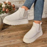 Botas altas para la nieve para mujer, zapatos gruesos de felpa, cálidos, sencillos y versátiles, cómodos, de algodón, invierno, 2024 - details 2