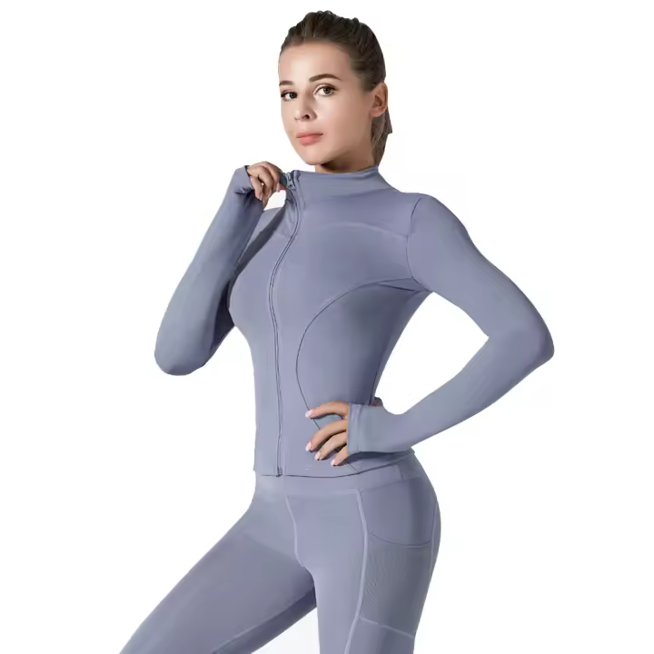 Nuevo 2025 chaqueta deportiva para correr ajustada de manga larga para yoga al aire libre - 1
