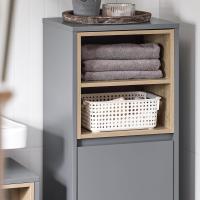 Armario de Baño de Piso con 2 Estantes Abiertos Mueble de Almacenamiento de Ropa Sucia de 35 x 30 x 105cm - details 16