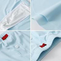 Calzoncillos Boxer simples a la moda, calzoncillos finos sin costuras de Color sólido, ropa interior transpirable de sensación fresca para hombres de verano - details 11