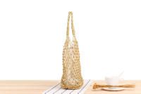 Instagram-Bolso de mano tejido con hierba para mujer, bolsa de playa con gancho de mano de hilo dorado y plateado sólido, a la moda, nuevo - details 3
