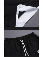 Conjunto de camiseta y pantalones cortos informales para hombre, chándal de Color liso, tres piezas holgadas de verano, talla 3XL - details 26