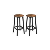 Bancos para Cocina, Juego de 2, Bancos Interiores Estilo Industrial, 108 x 32,5 x 50 cm, Estructura Metálica Duradera, para Cocina, Comedor, Sala de Estar, Marrón Rústico KTB33X - details 6