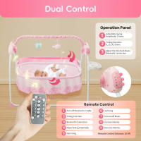 Cuna eléctrica con Bluetooth para bebé, cuna mecedora, cama infantil portátil, adecuada para bebés de 0 a 18 meses y dentro de 55,11 libras - details 7