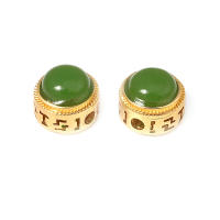 5 uds. De cuentas redondas de latón de Color dorado mate, estilo Vintage, pulseras de cuentas nepalesas, cuentas espaciadoras, suministros para fabricación de joyas, accesorios Diy - details 2